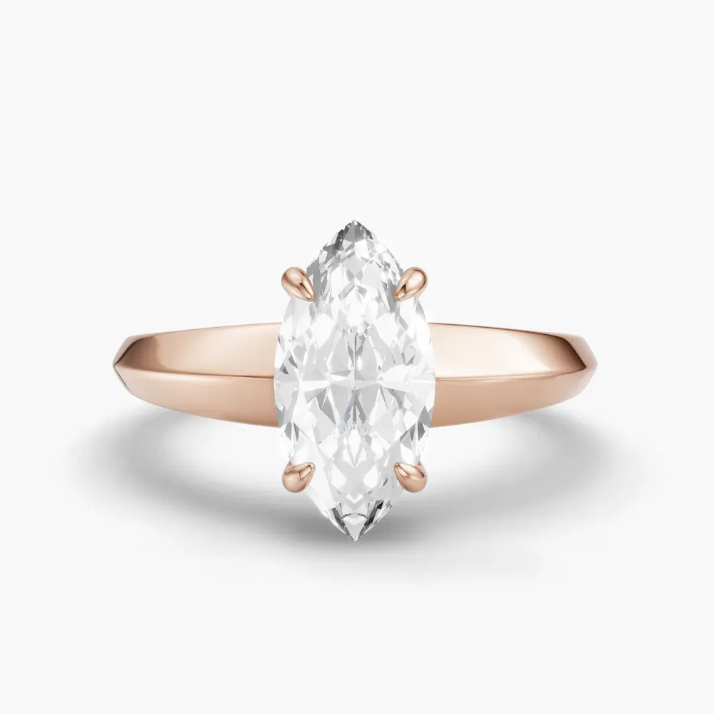 Certified 1 carat Lab Grown Diamond Marquise Cut Solitaire, Classic, Simple Engagement Ring in 14K Rose Gold-Jynx