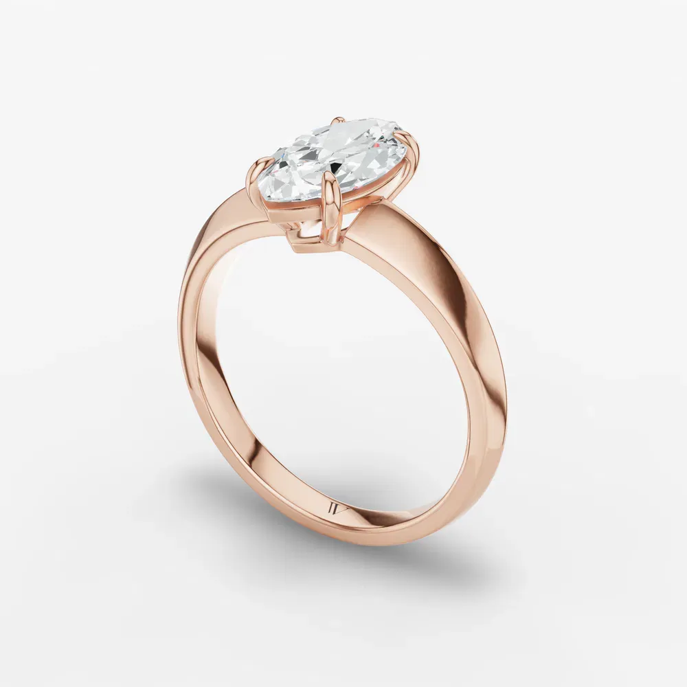 Certified 1 carat Lab Grown Diamond Marquise Cut Solitaire, Classic, Simple Engagement Ring in 14K Rose Gold-Jynx