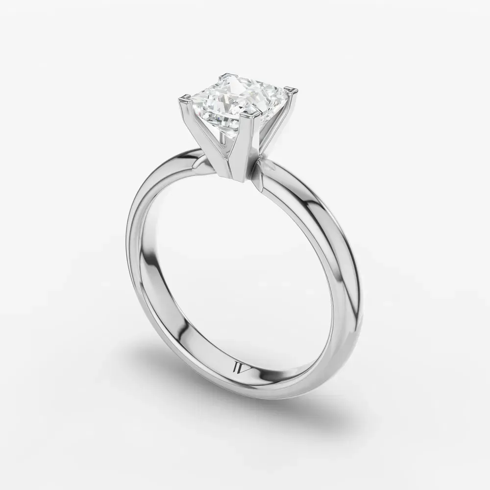 Certified 1 carat Lab Grown Diamond Princess Cut Solitaire, Classic, Simple Engagement Ring in 14K White Gold-Sorrq