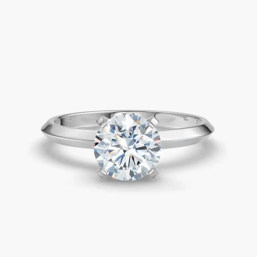 Certified 1 carat Lab Grown Diamond Round Cut Solitaire, Classic, Simple Engagement Ring in Platinum-Sylun
