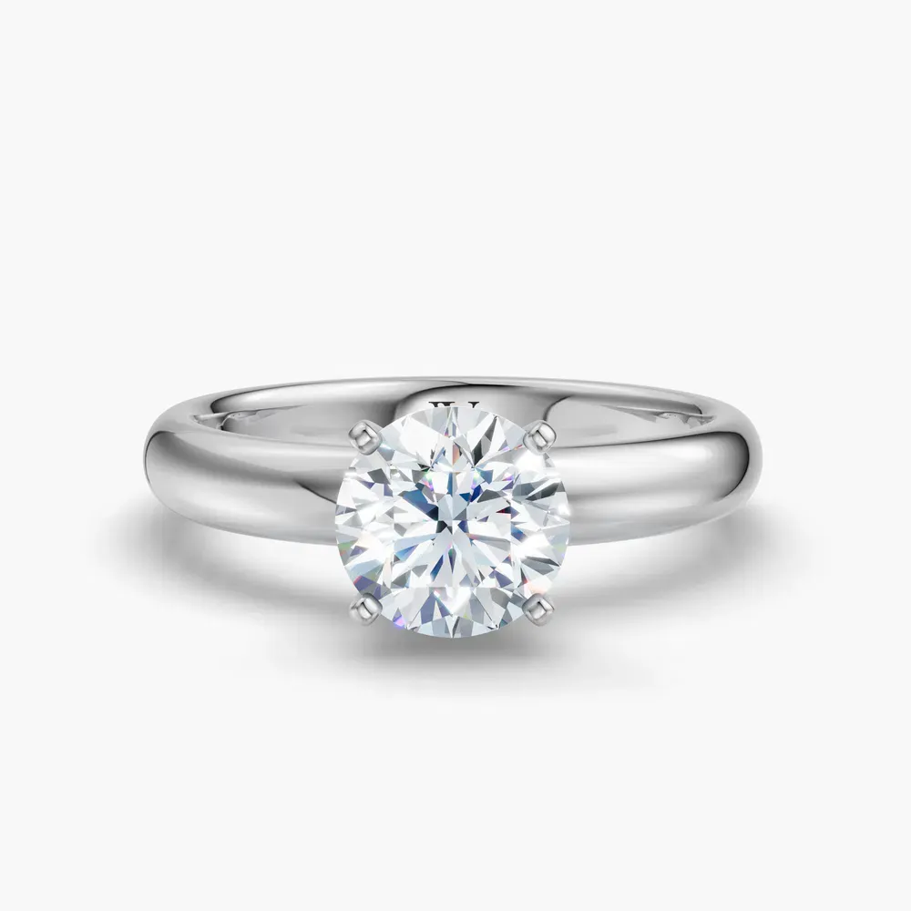 Certified 1 carat Lab Grown Diamond Round Cut Solitaire, Classic, Simple Engagement Ring in 14K White Gold-Sorrq
