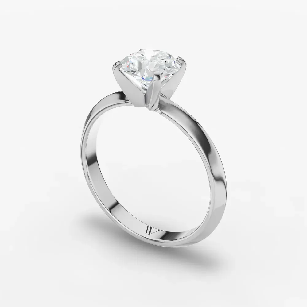 Certified 1 carat Lab Grown Diamond Round Cut Solitaire, Classic, Simple Engagement Ring in 14K White Gold-Marshi