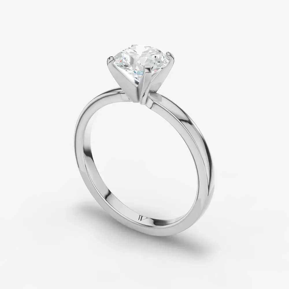Certified 1 carat Lab Grown Diamond Round Cut Solitaire, Classic, Simple Engagement Ring in 14K White Gold-Ocea